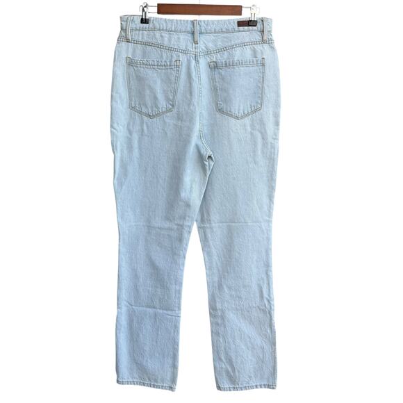 Blank NYC The Cooper High Rise Slim Straight Jeans 30 Light Wash Side Slit - Picture 5 of 9